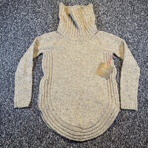 Cynthia Rowley Grey Large Rib Cowl Neck Wool Blend Side Zip Sweater XS